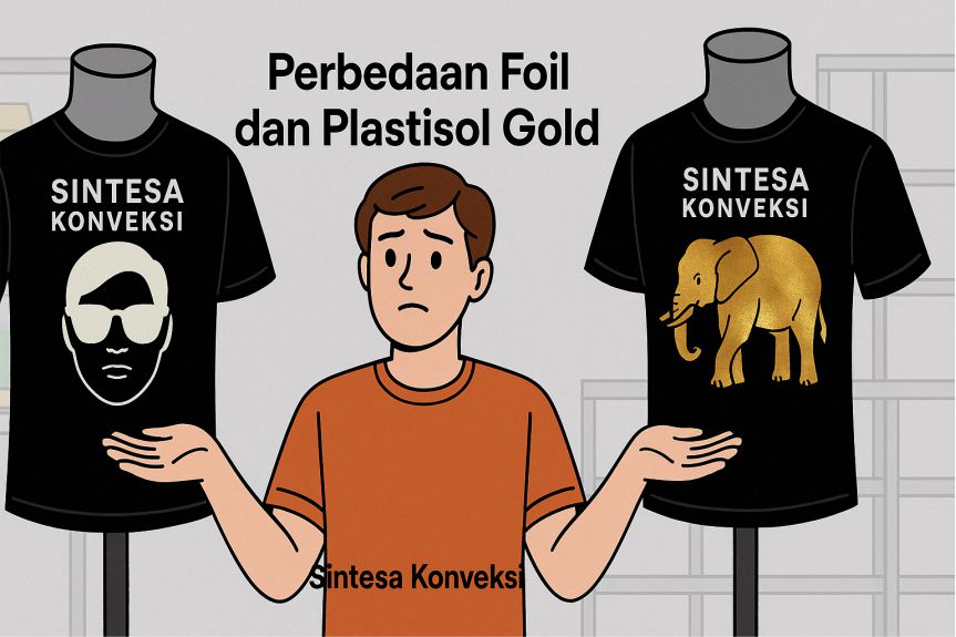 Perbedaan Sablon Foil dan Sablon Plastisol Gold