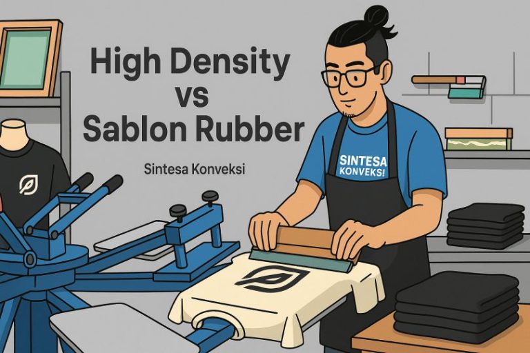 Perbedaan Sablon High Density dengan Sablon Rubber